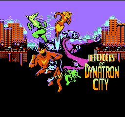 Defenders of Dynatron City Title Screen